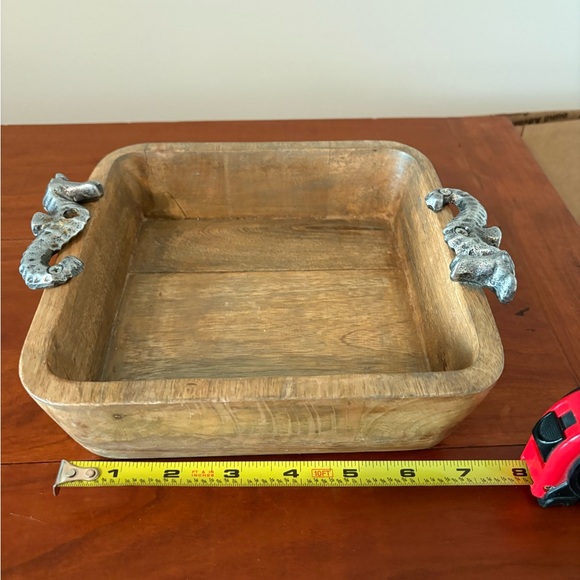 Tommy Bahama Wooden Tray Seahorse Handles Coastal Beach Decor Wood Serving Tray - Picture 5 of 9